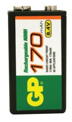 9V / 8,4V / 6L22 Ni-Mh, oppladingsbar i gruppen Batterier / Oppladbare batterier / GP Batterier hos Batteriexperten.com (9V NIMH)
